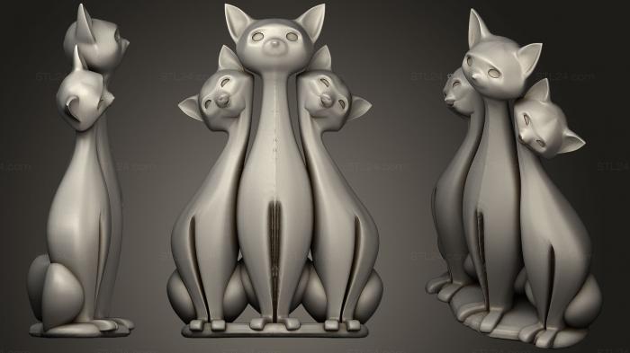Animal figurines (CATSRE~1, STKJ_0808) 3D models for cnc